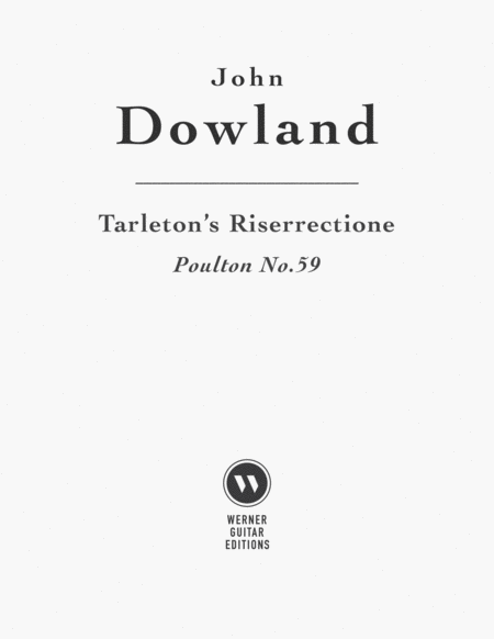 Tarleton's Resurrection by John Dowland for Guitar