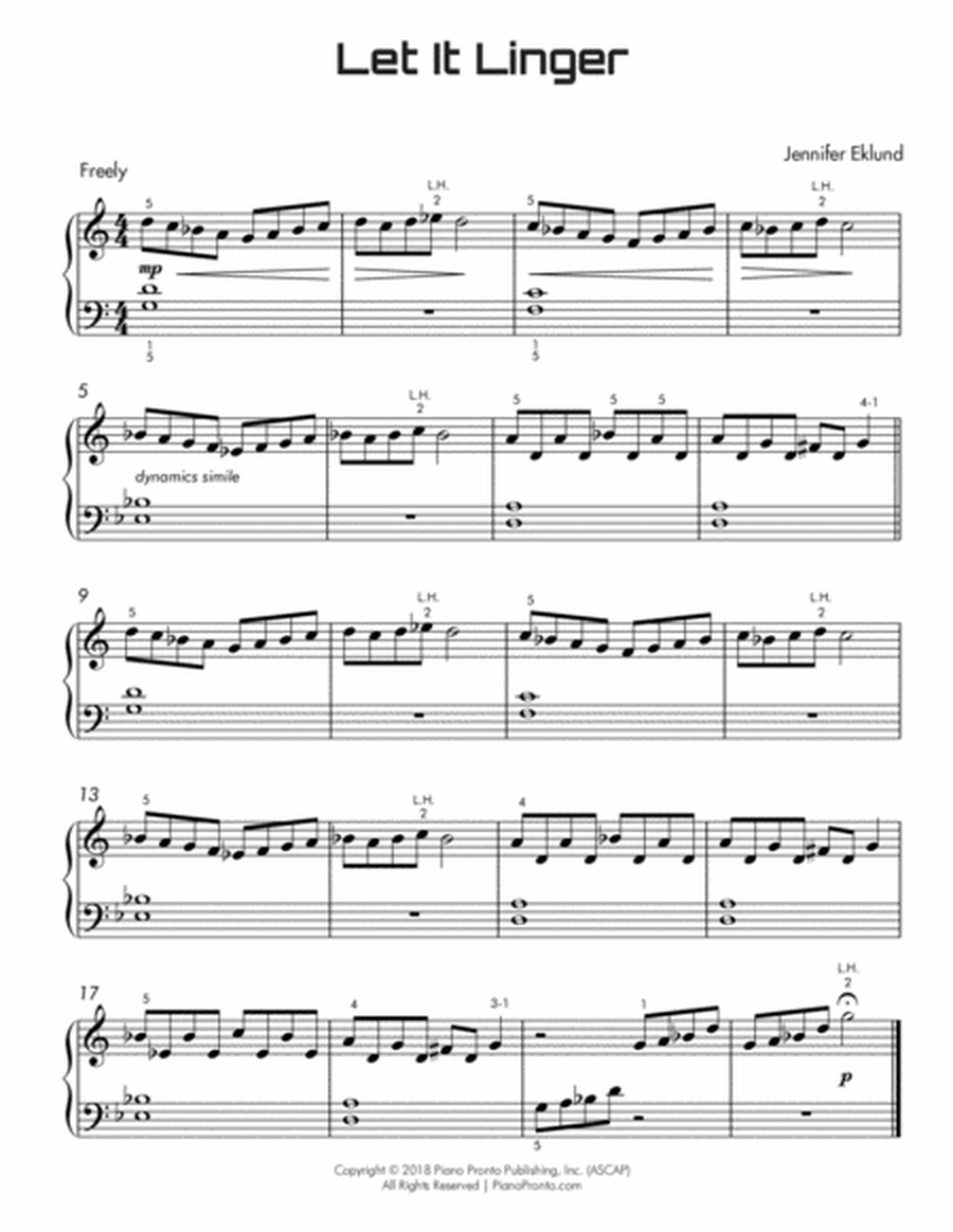 Let It Linger (Easy Solo with Teacher Duet) image number null