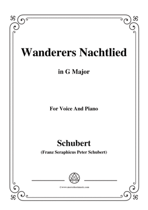 Schubert-Wanderers Nachtlied in G Major,for voice and piano