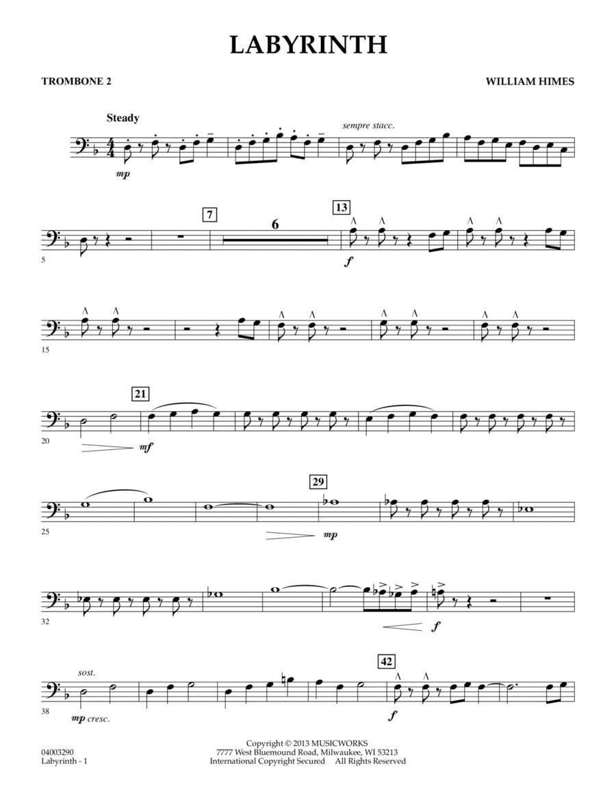 Labyrinth - Trombone 2 Labyrinth - Trombone 2 Concert Band scores gallery preview page 1