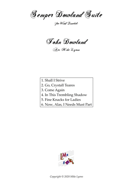 Woodwind Quartet - Semper Dowland Suite image number null