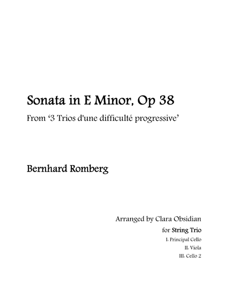 B. Romberg: Sonata in E Minor, Op. 38 for String Trio image number null