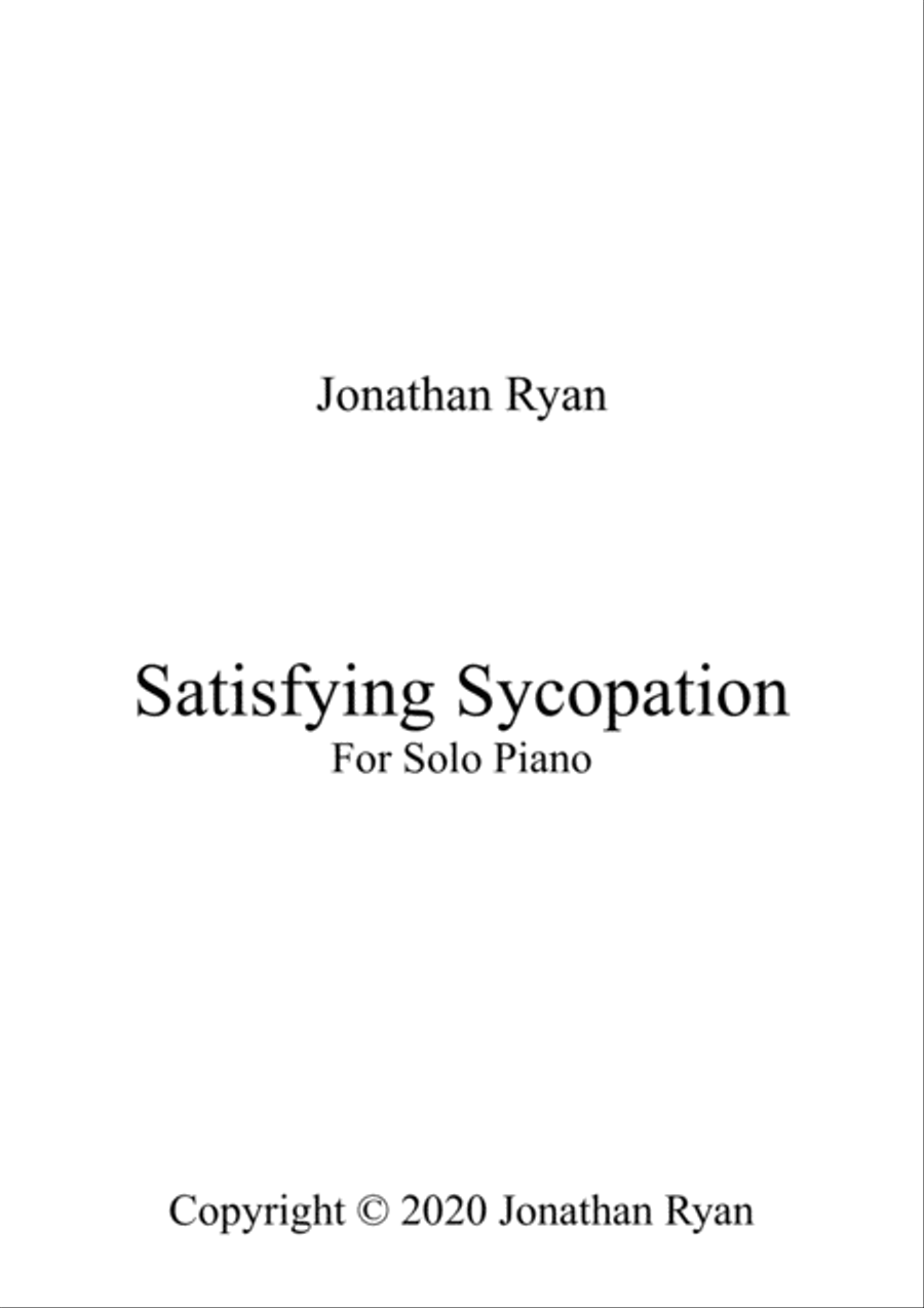 Satisfying Syncopation (An original composition for Solo Piano) Piano Solo scores gallery preview page 1