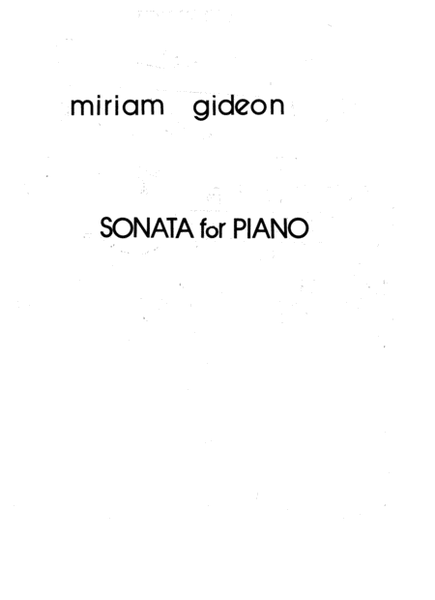 [Gideon] Sonata for Piano
