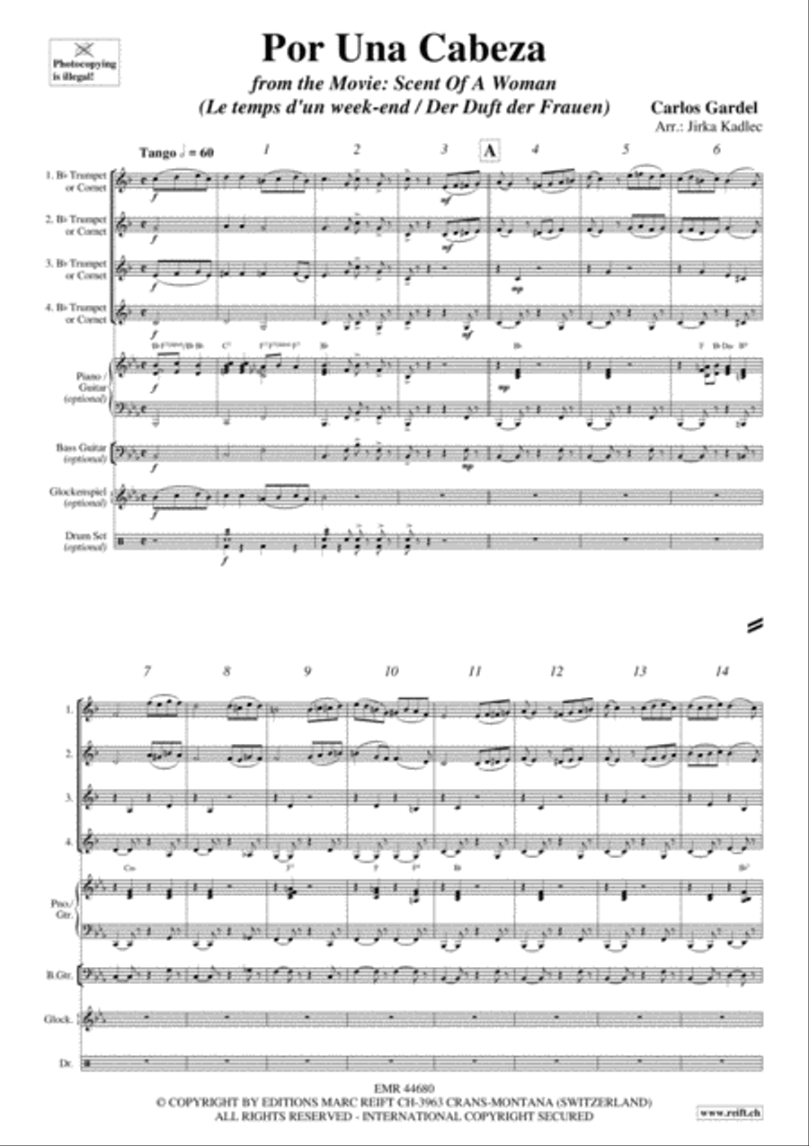 Por Una Cabeza Trumpet scores gallery preview page 3
