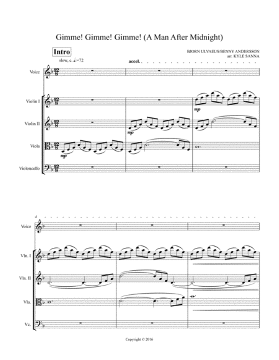 Gimme! Gimme! Gimme! (a Man After Midnight) Voice scores gallery preview page 2