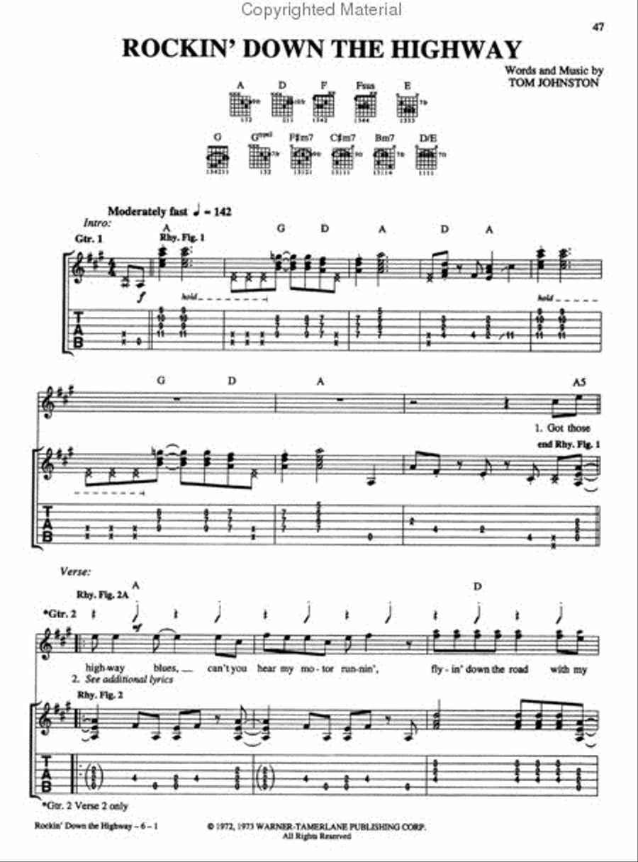Doobie Brothers Electric Guitar scores gallery preview page 3