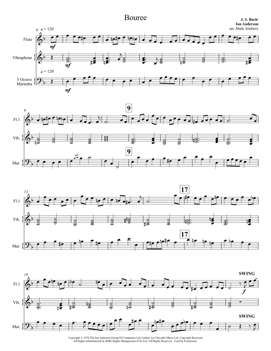 Bouree Small Ensemble scores gallery preview page 1