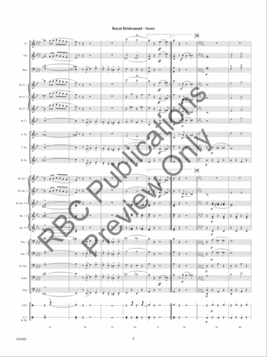 Royal Bridesmaids Concert Band scores gallery preview page 7