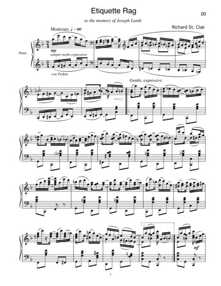 Etiquette Rag for Solo Piano, in the Memory of Joseph F. Lamb image number null