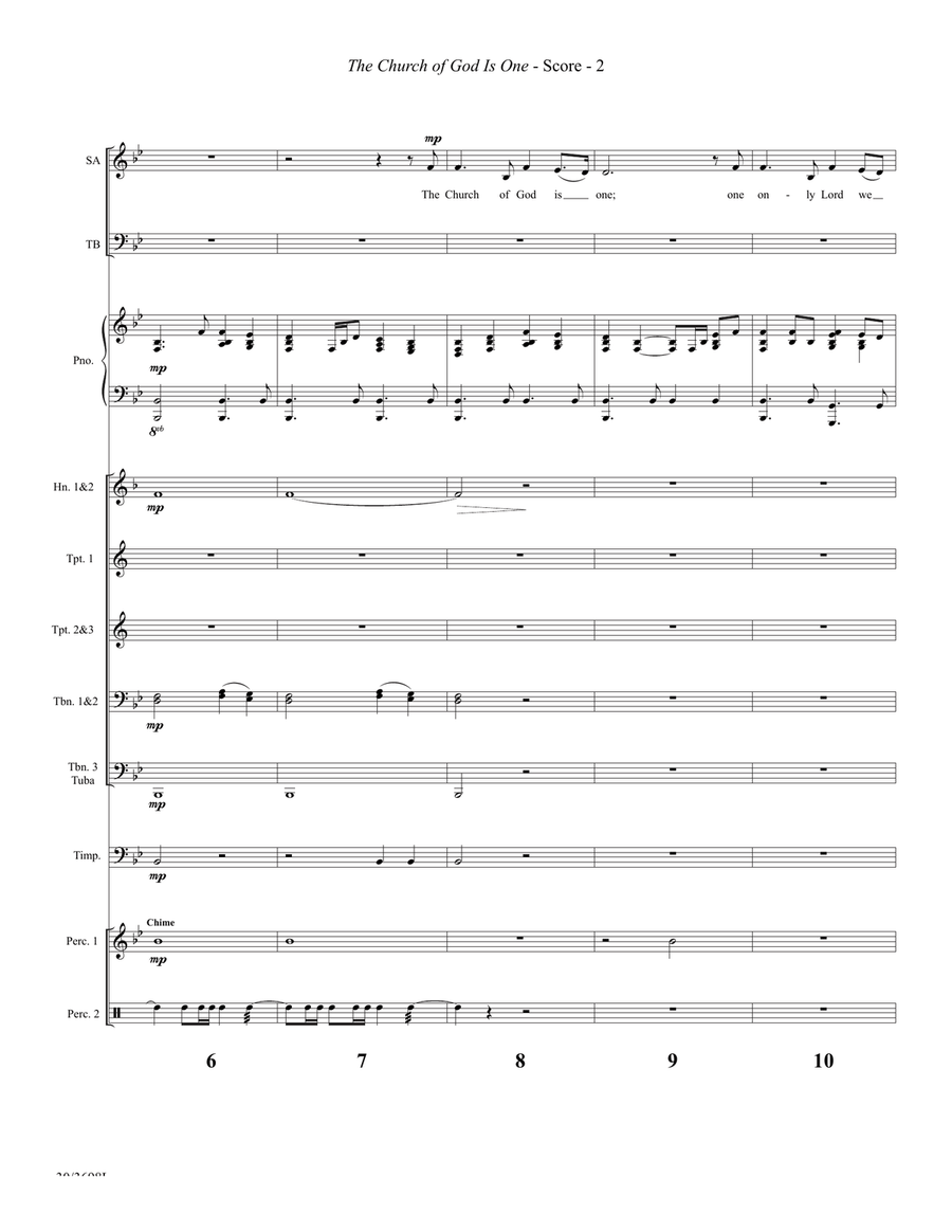 The Church of God Is One - Brass and Percussion Score and Parts (Digital Downloa Horn scores gallery preview page 4