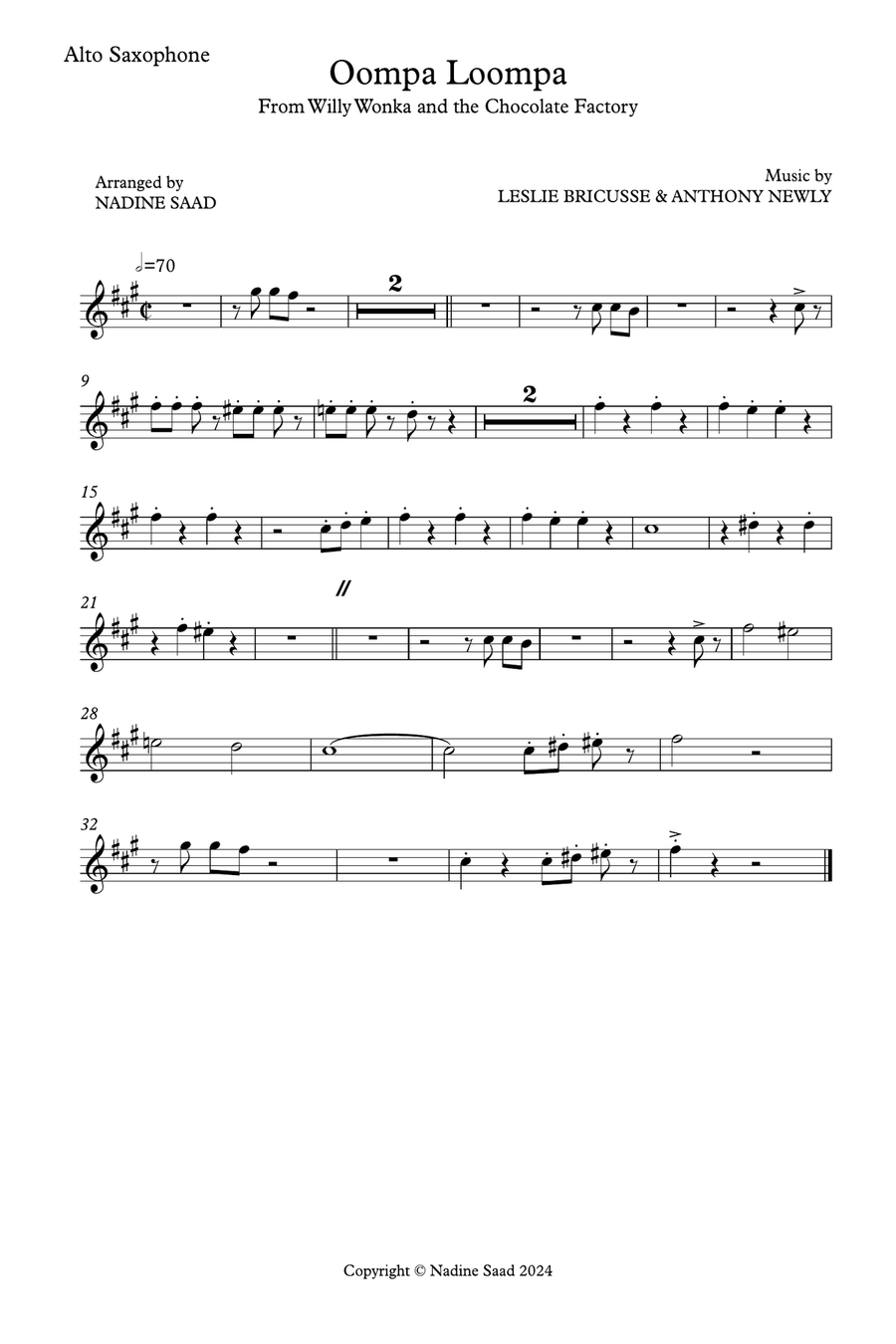 Oompa-Loompa-Doompadee-Doo Concert Band scores gallery preview page 4