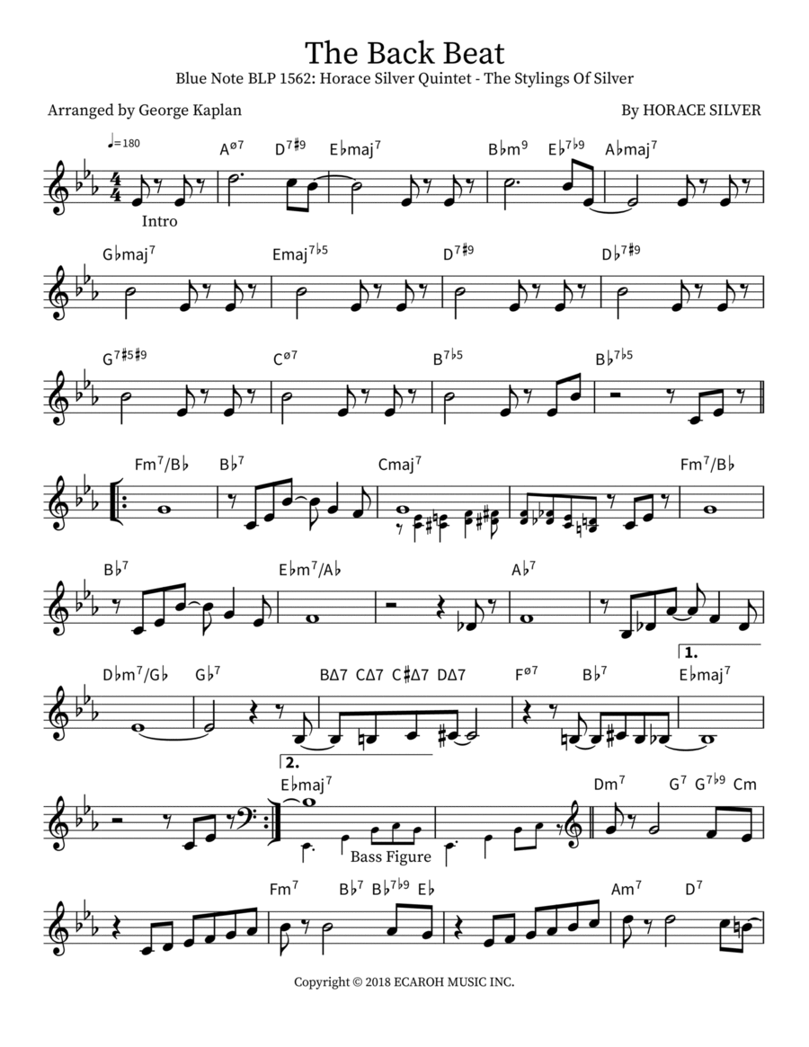The Back Beat Piano scores gallery preview page 1