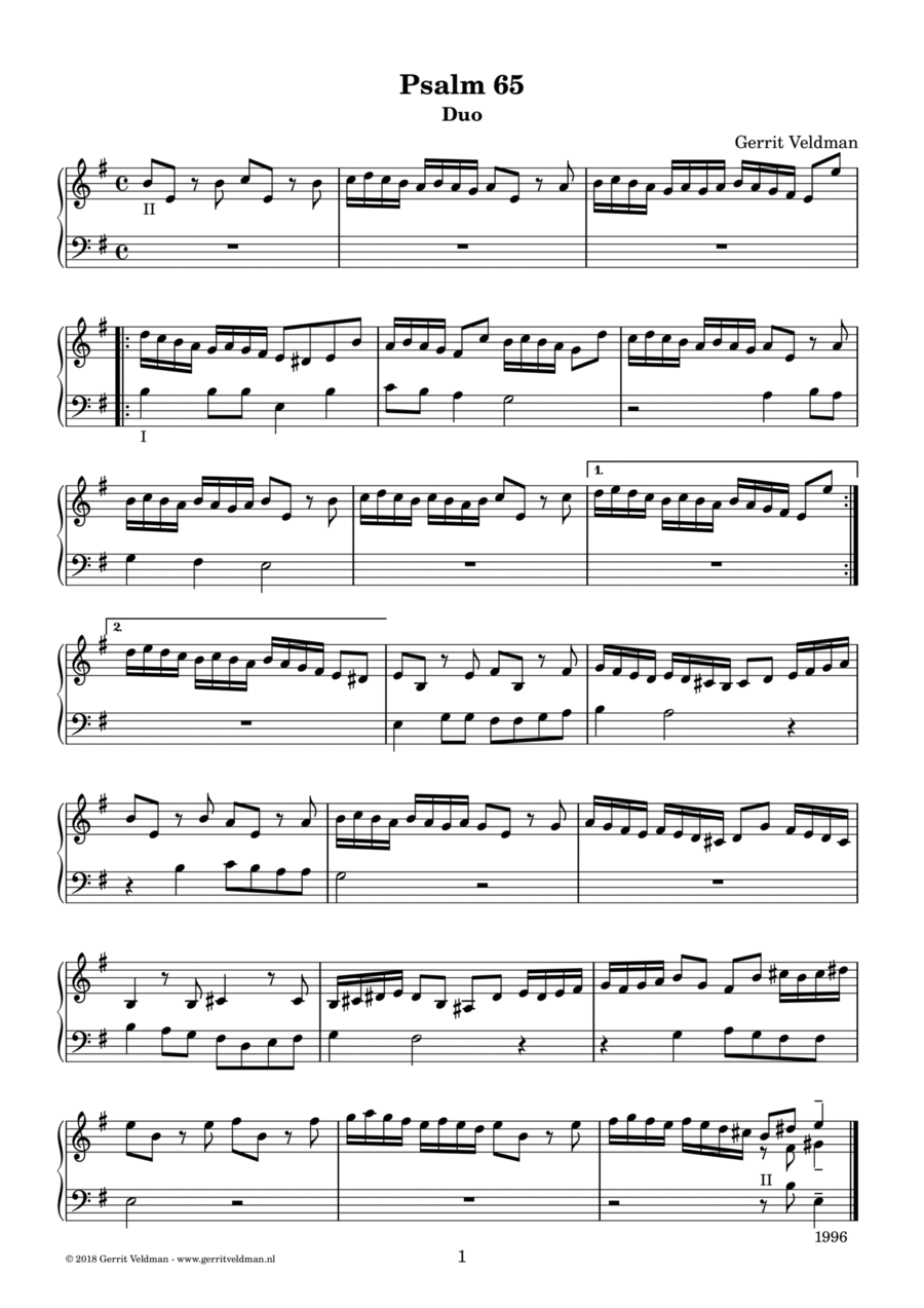 Psalm 65 (duo) Organ Solo scores gallery preview page 1