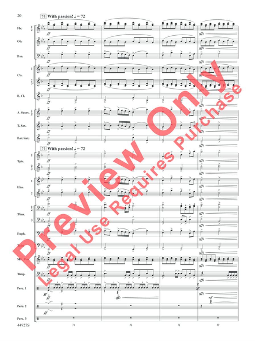 At the Movies with John Williams Concert Band scores gallery preview page 45