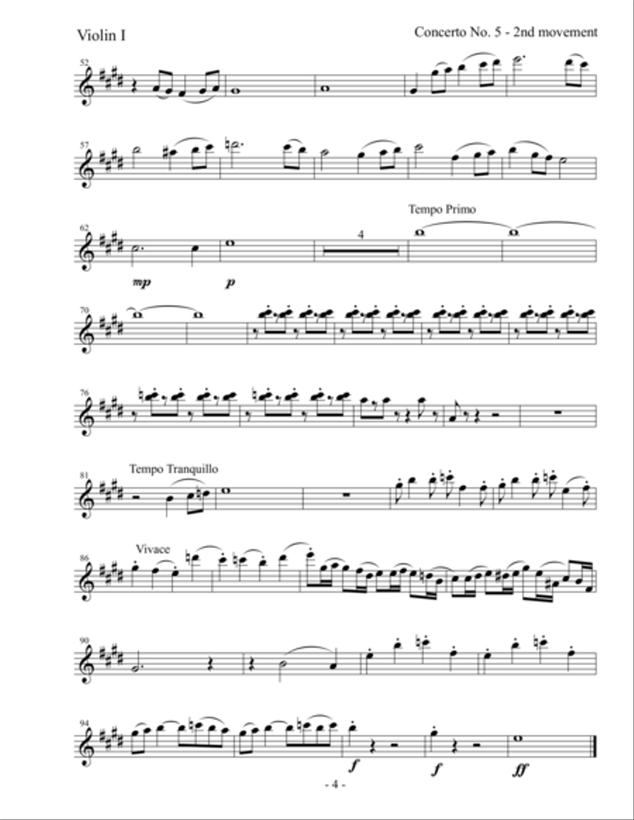 Concerto No. 5 - Orchestra Parts (First Edition) Large Ensemble scores gallery preview page 4