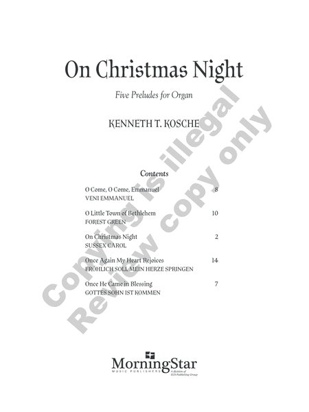 On Christmas Night: Five Preludes for Organ image number null