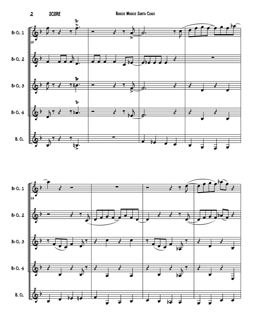 Boogie Woogie Santa Claus Woodwind Ensemble scores gallery preview page 3