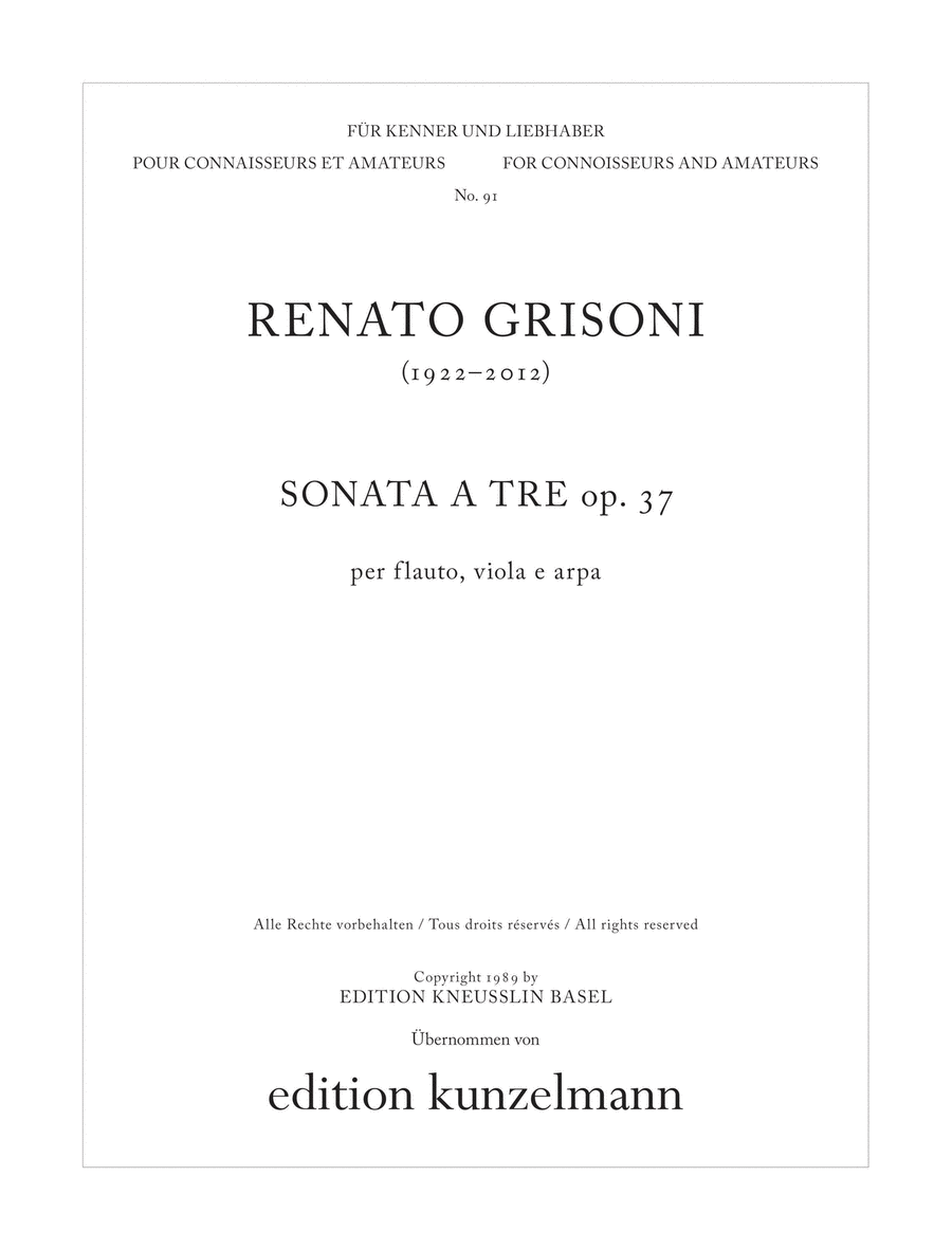 Sonata for flute, viola and harp Op. 37