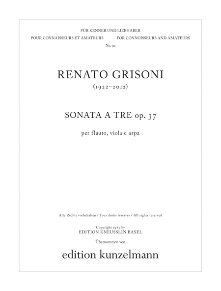 Sonata for flute, viola and harp Op. 37