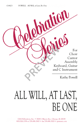 Book cover for All Will, At Last, Be One
