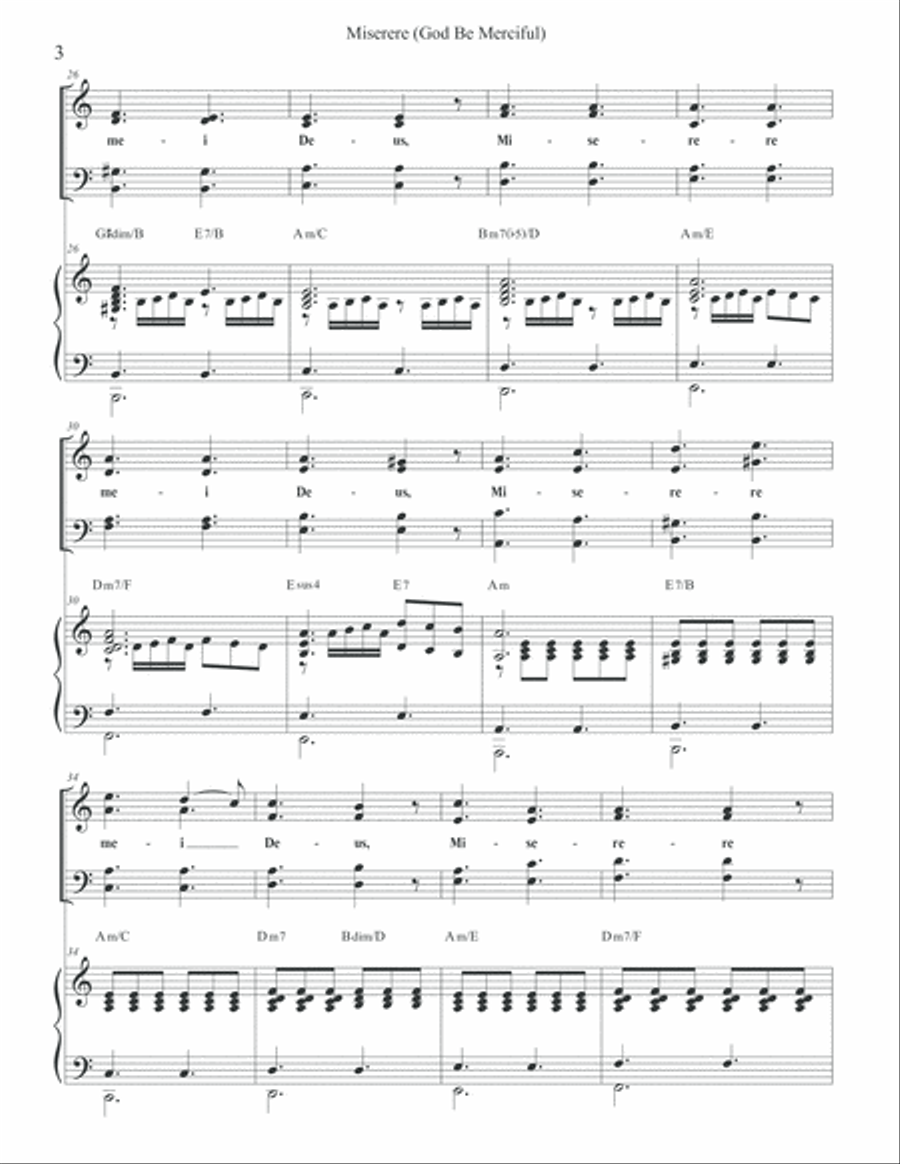 Miserere (God Be Merciful) 4-Part scores gallery preview page 4