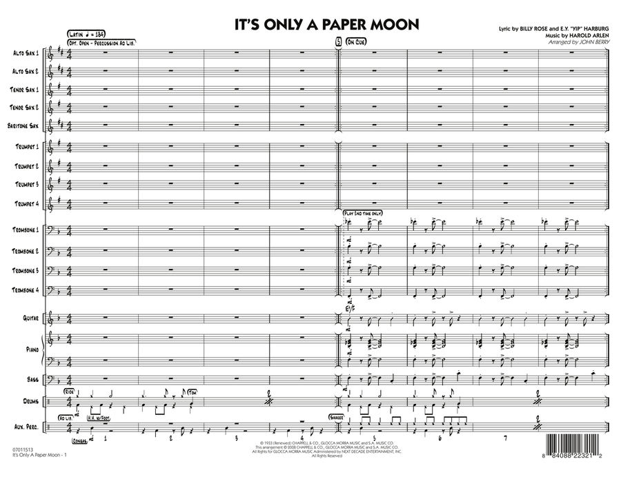 It's Only a Paper Moon - Conductor Score (Full Score) Jazz Ensemble scores gallery preview page 1