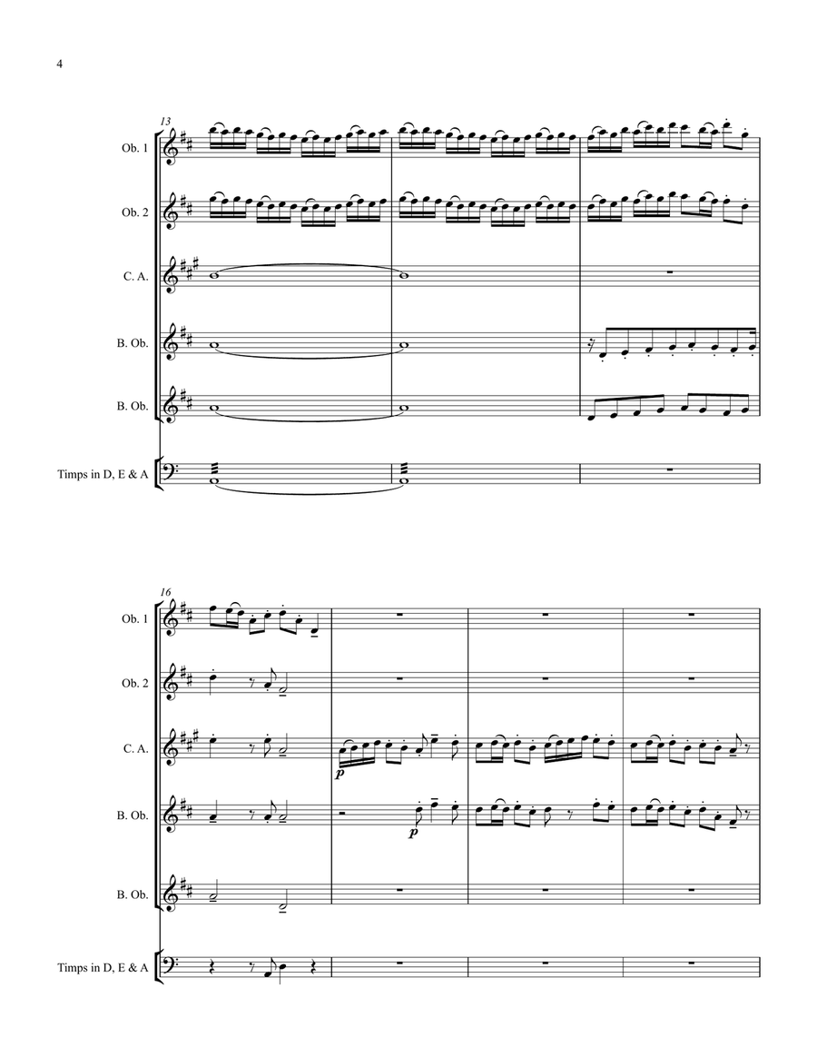 The Arrival of the Queen of Sheba for Oboe Consort Woodwind Quintet scores gallery preview page 4