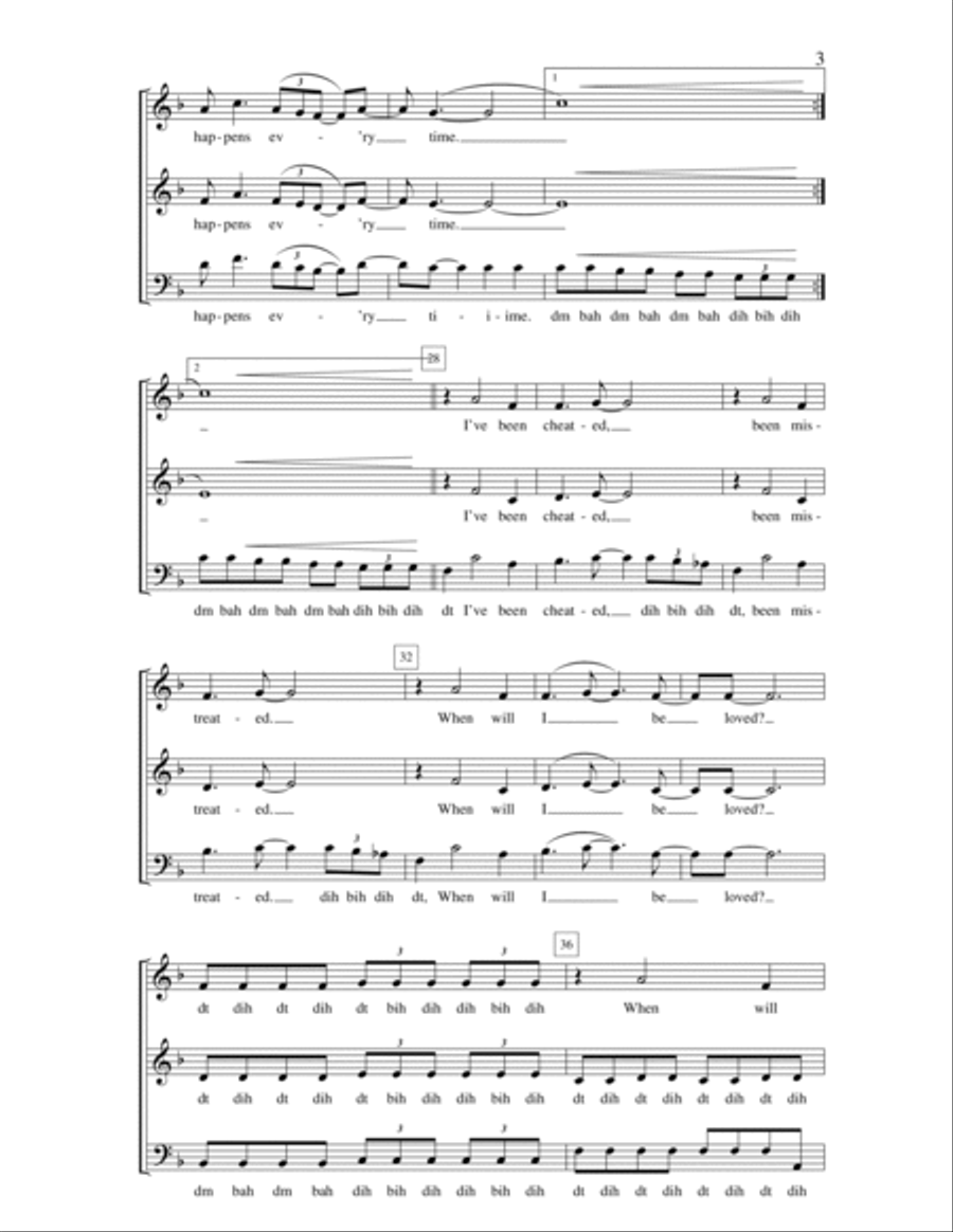 When Will I Be Loved 3-Part scores gallery preview page 3