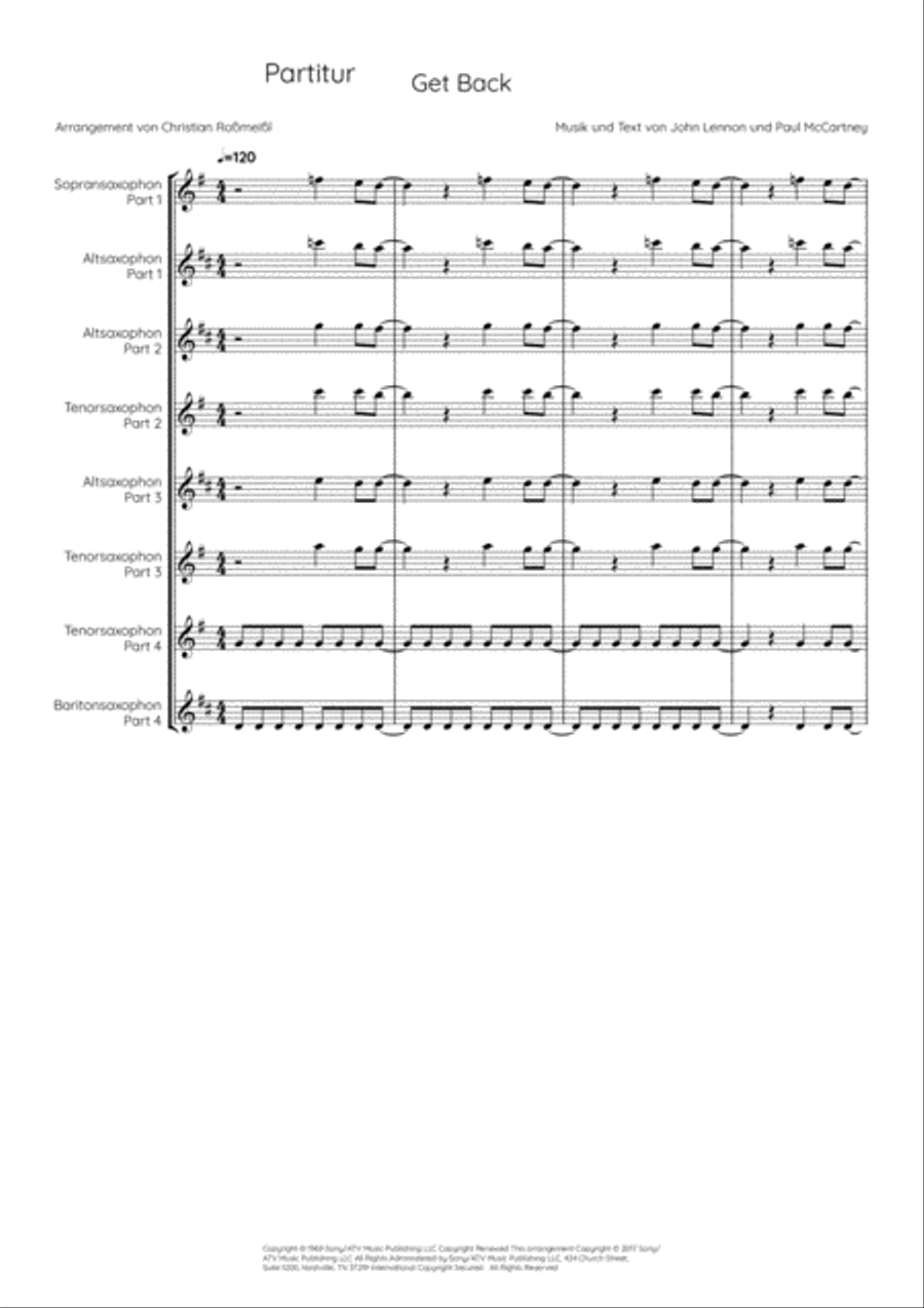Get Back Woodwind Quartet scores gallery preview page 2