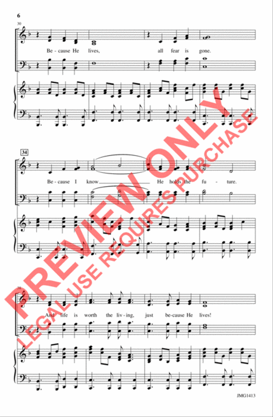 Alleluia! He Lives! Alleluia! He Lives! 4-Part scores gallery preview page 5
