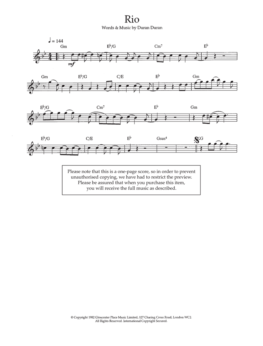 Rio Rio Flute Solo scores gallery preview page 1