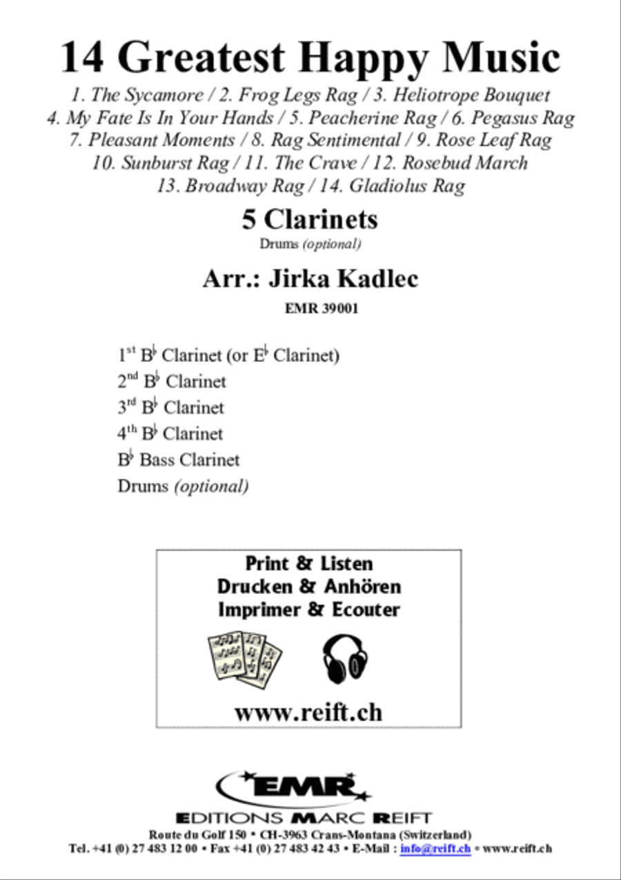 14 Greatest Happy Music Clarinet Quintet scores gallery preview page 2