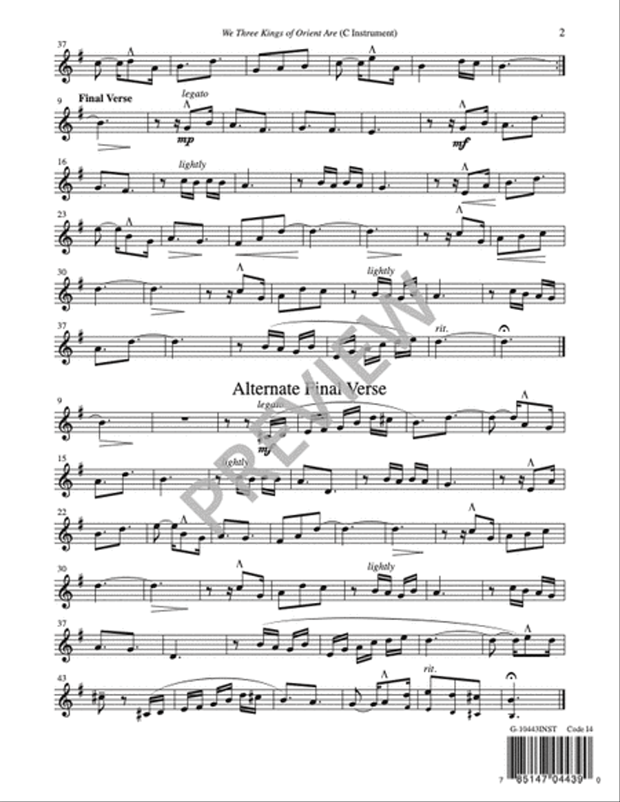 We Three Kings of Orient Are - Instrument edition Guitar scores gallery preview page 3
