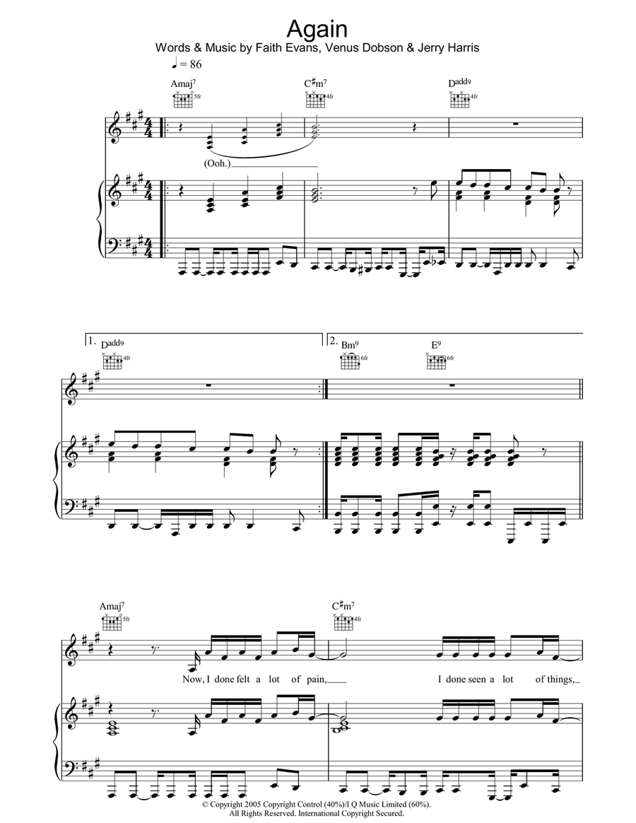Again Again Piano, Vocal, Guitar scores gallery preview page 1