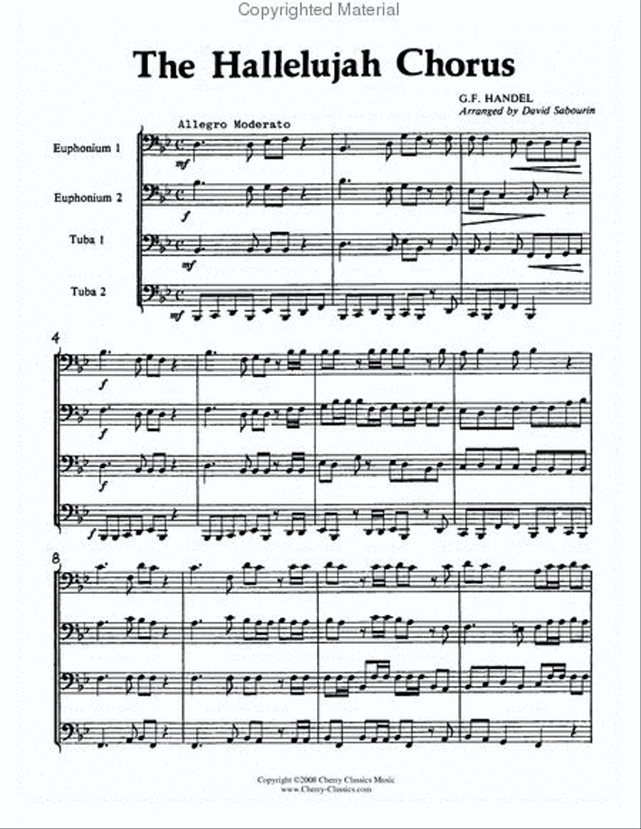Hallelujah Chorus Hallelujah Chorus Tuba Quartet scores gallery preview page 2