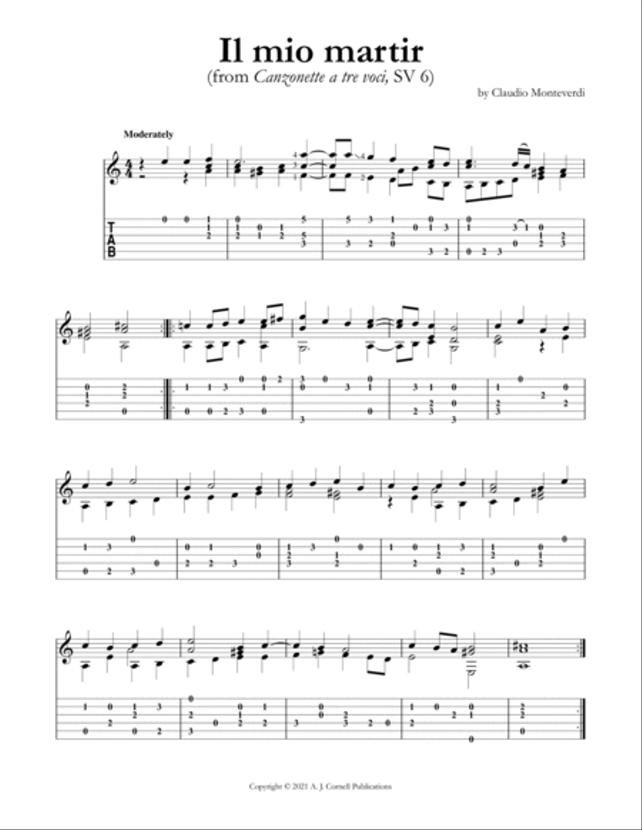 Il mio martir Il mio martir Classical Guitar scores gallery preview page 1