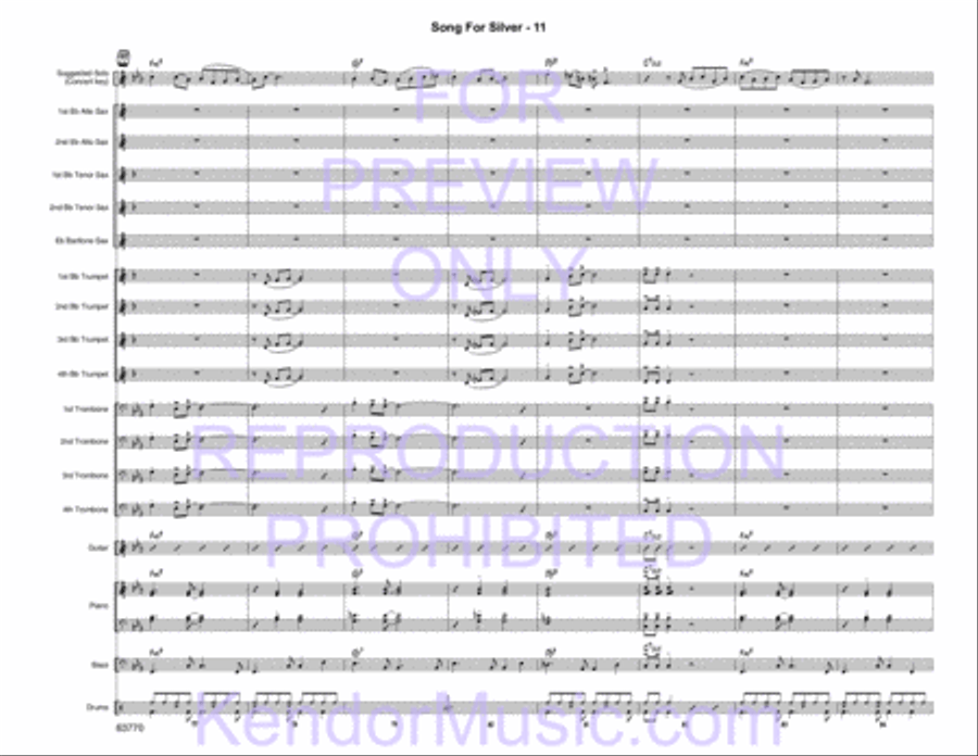 Song for Silver Jazz Ensemble scores gallery preview page 13