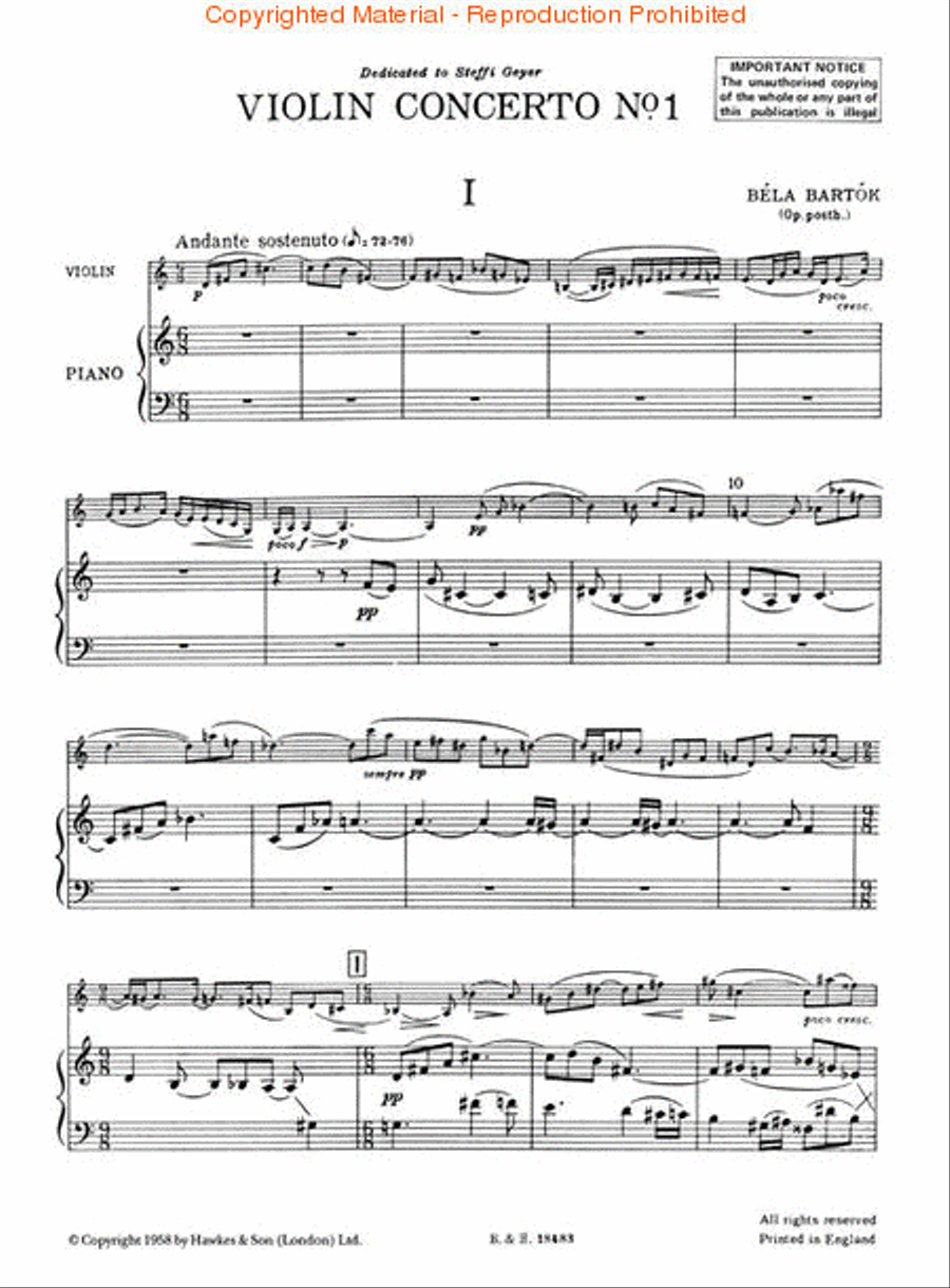 Violin Concerto No. 1, Opus Posthumous Violin Solo scores gallery preview page 2