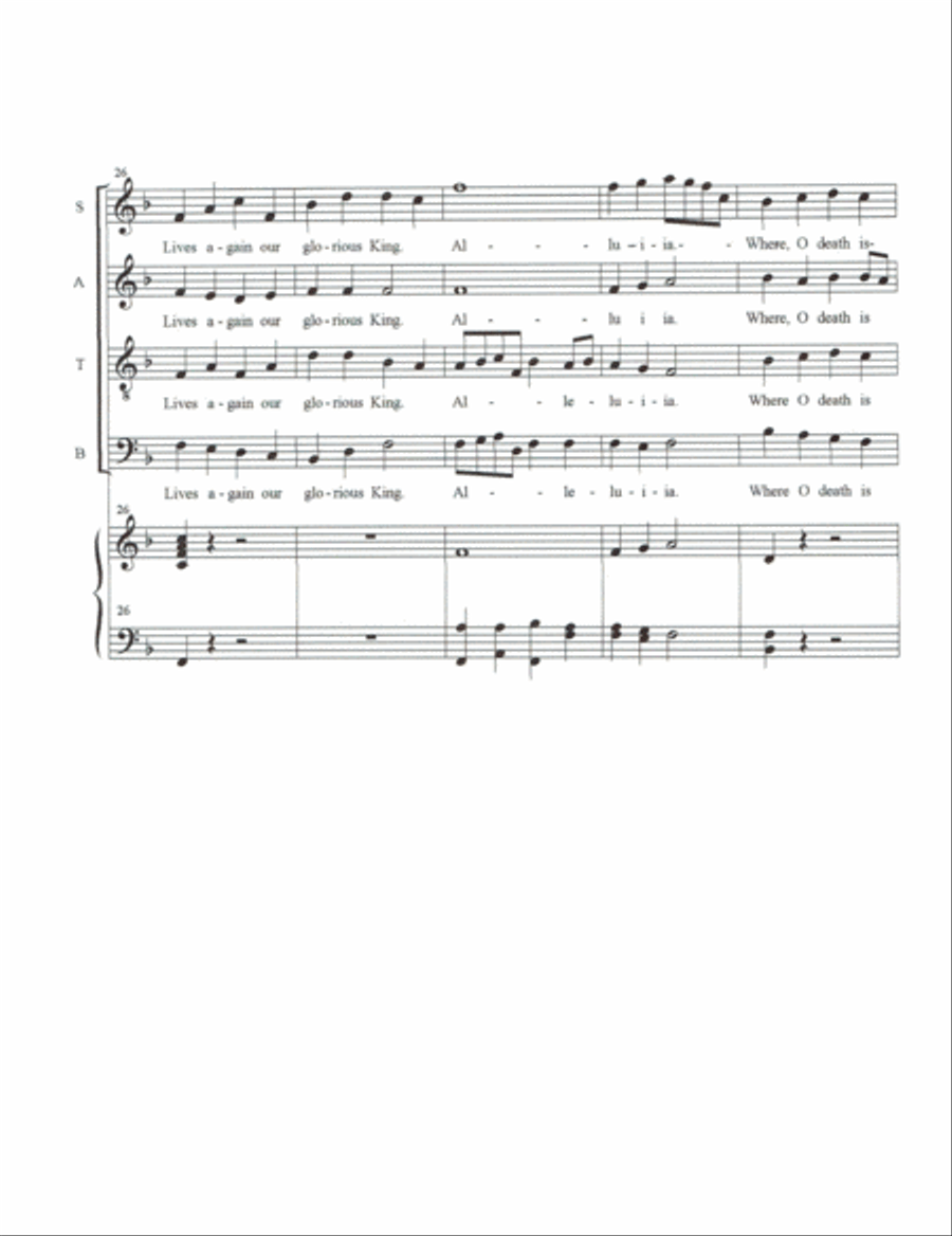 Christ the Lord Is Risen Today 4-Part scores gallery preview page 6