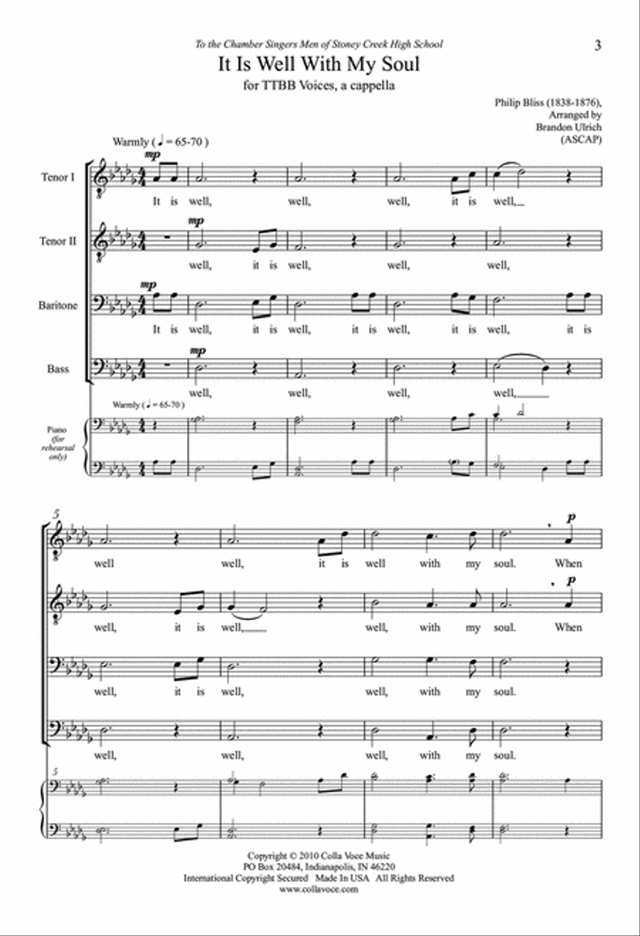 It Is Well With My Soul TTBB scores gallery preview page 2