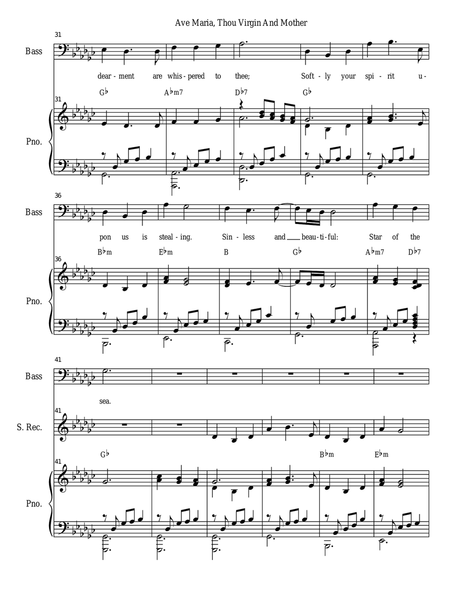 Ave Maria, Thou Virgin And Mother (Duet for Mezzo and Bass solo) Mezzo-Soprano Voice scores gallery preview page 3