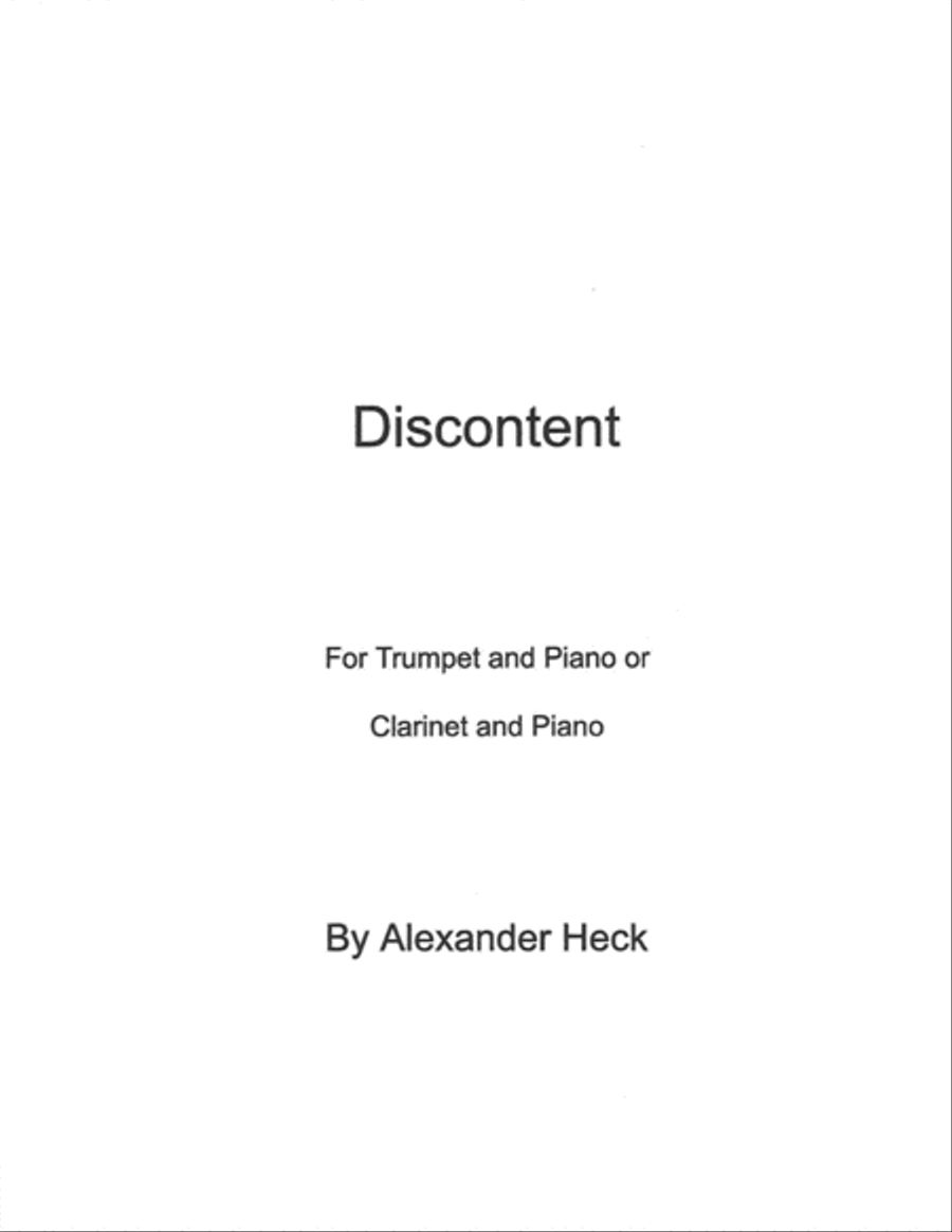 Discontent Trumpet Solo scores gallery preview page 1