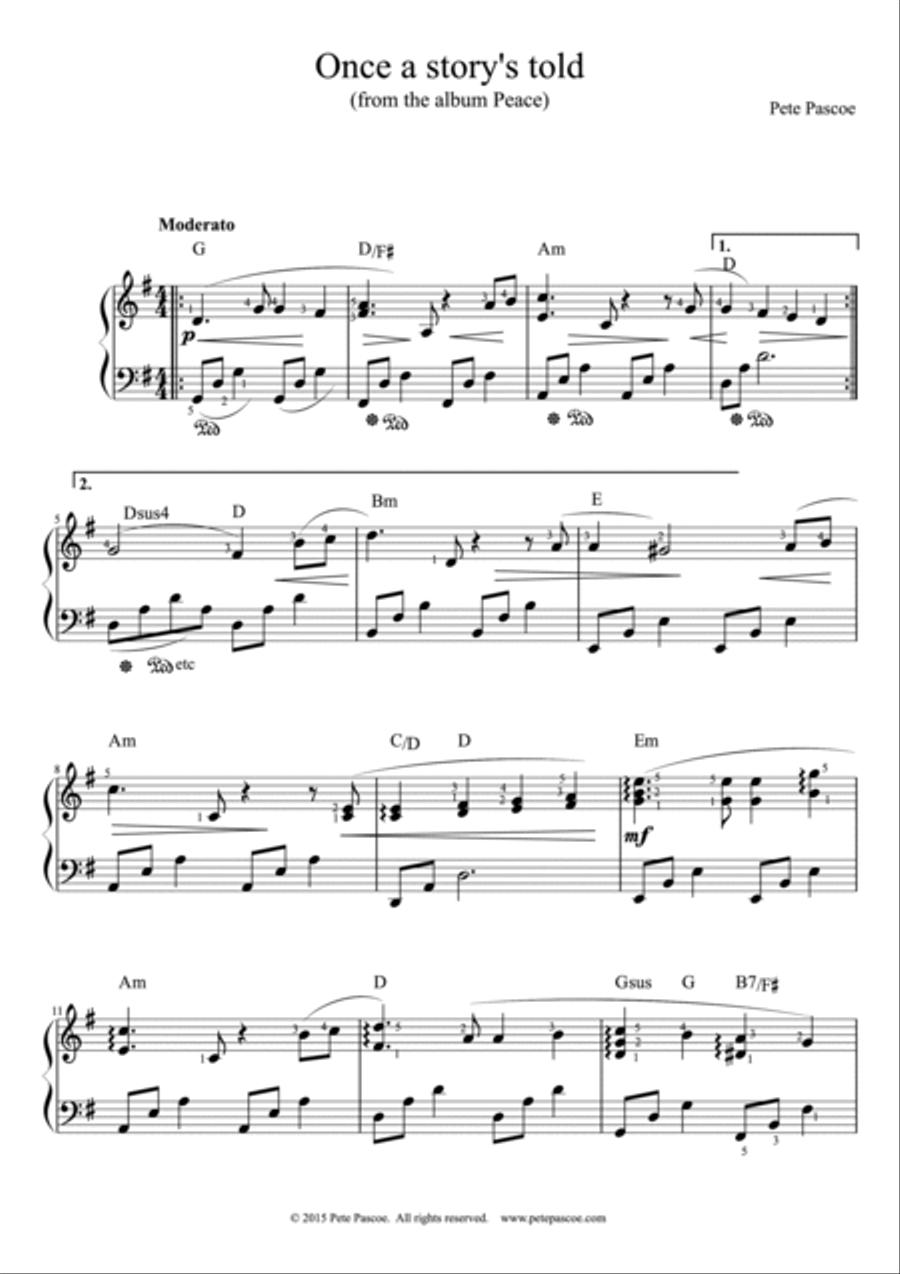 Once a Story's Told Piano Solo scores gallery preview page 2