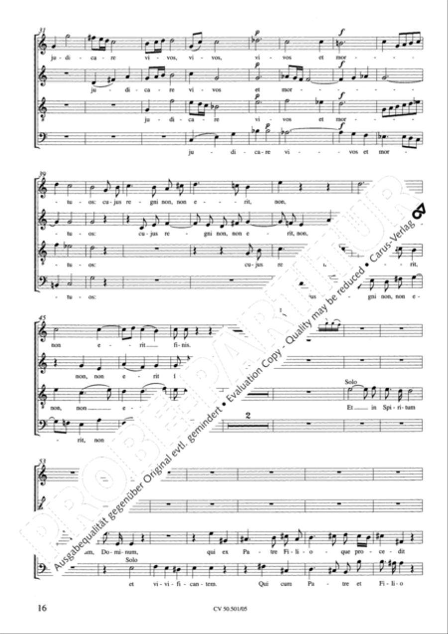 Mass in C Major 4-Part scores gallery preview page 17