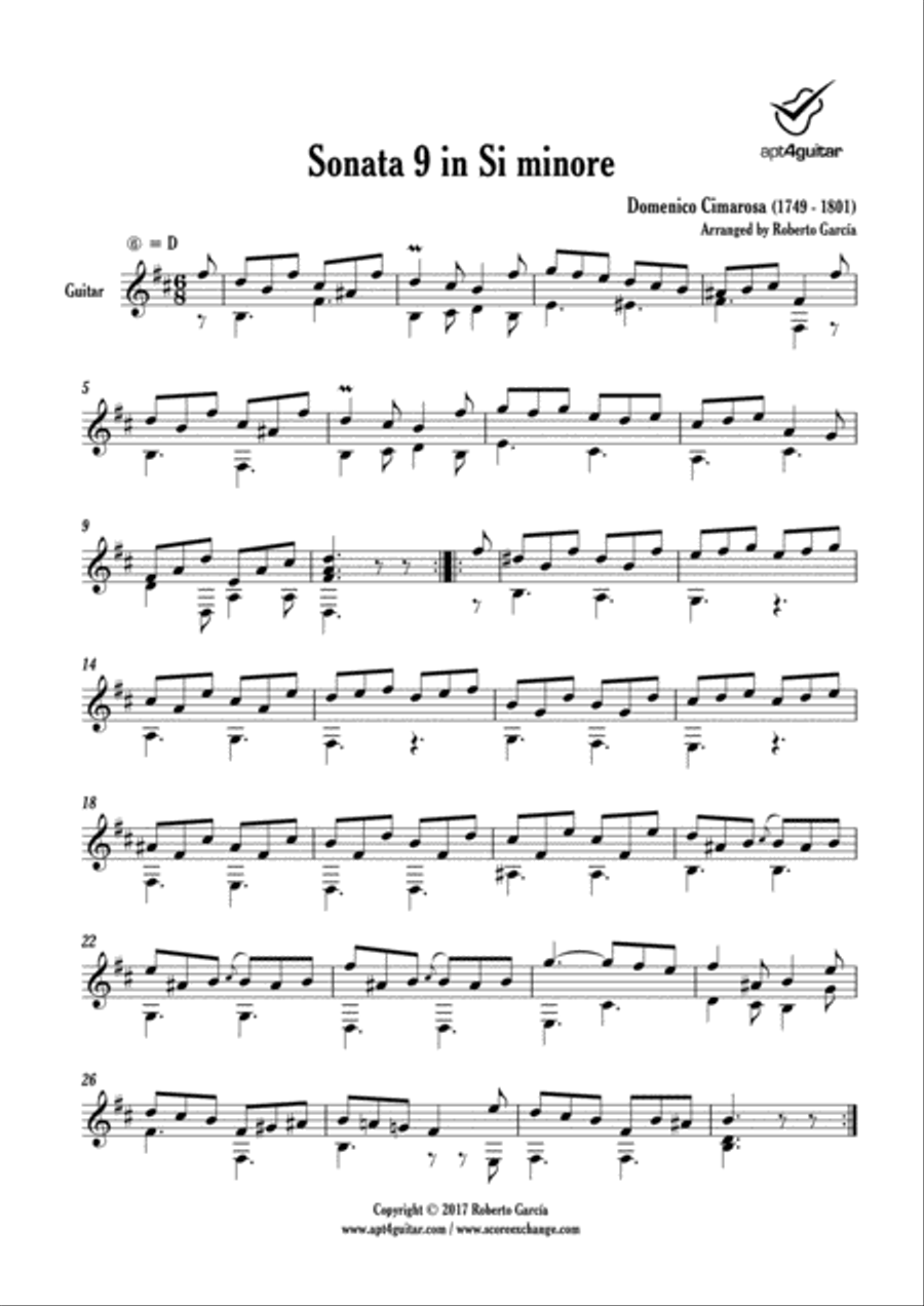 Sei Sonate Acoustic Guitar scores gallery preview page 5