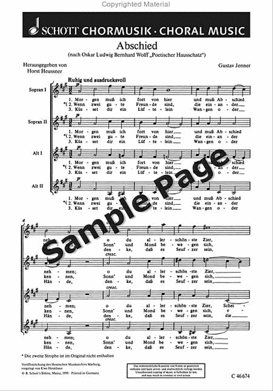 Ach Ihr Berg Und Tiefe Tal SSAA scores gallery preview page 2