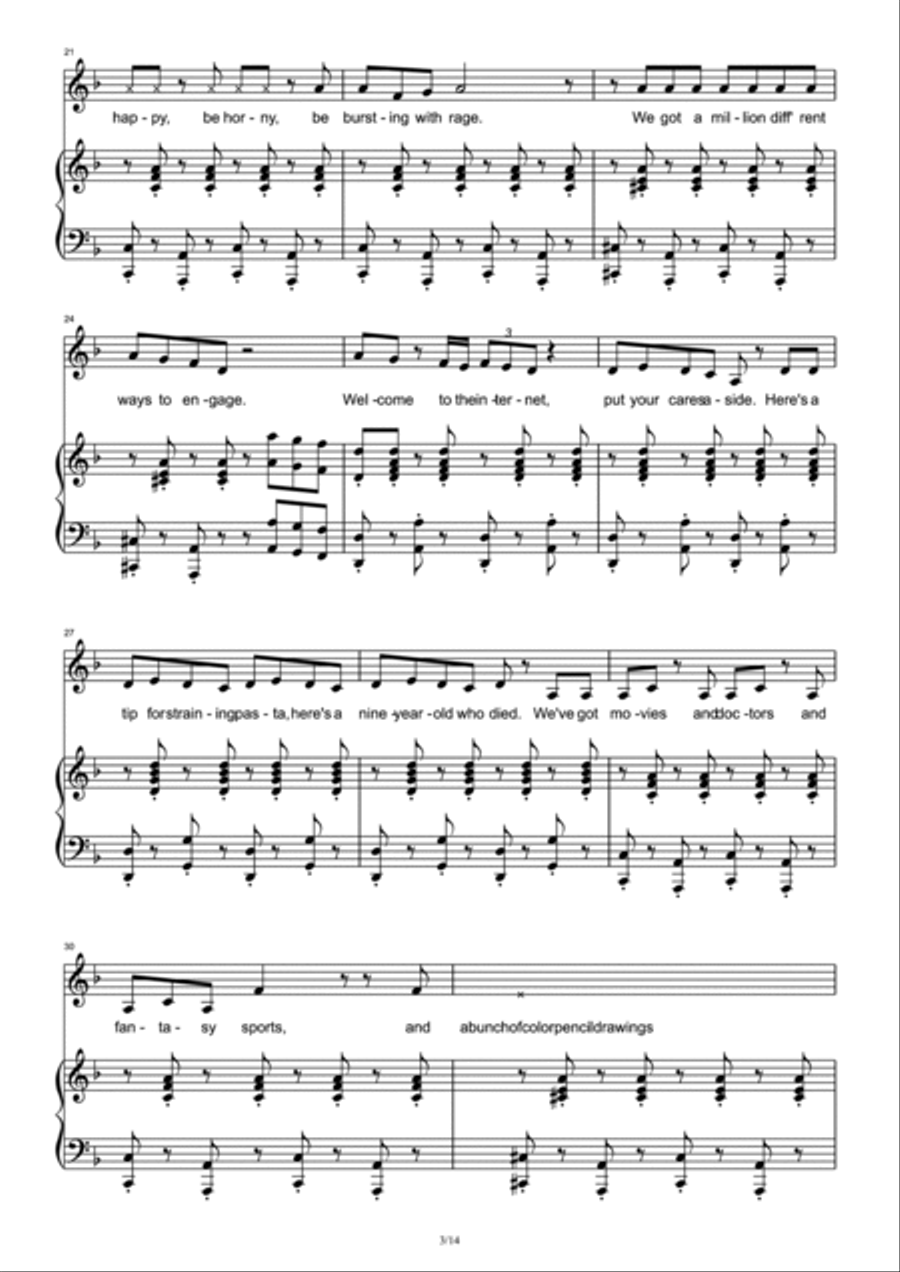 Welcome To The Internet Voice scores gallery preview page 3