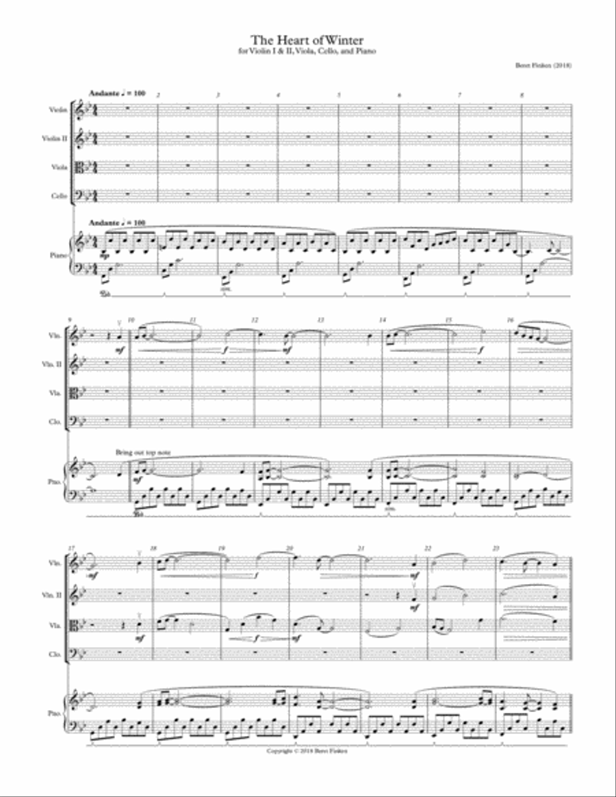 The Heart of Winter Piano Quintet scores gallery preview page 1