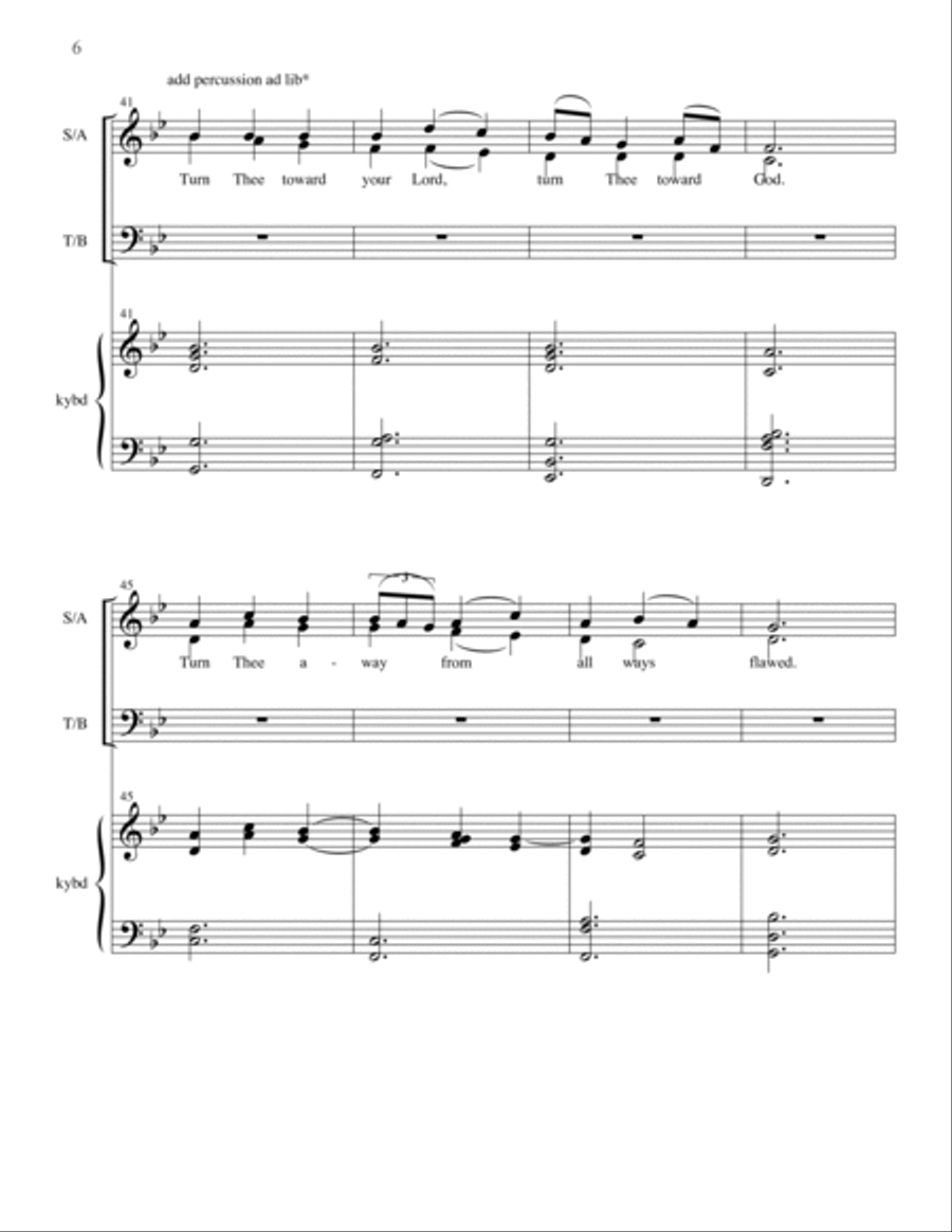 Turn Thee Toward Your Lord 4-Part scores gallery preview page 6